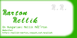 marton mellik business card